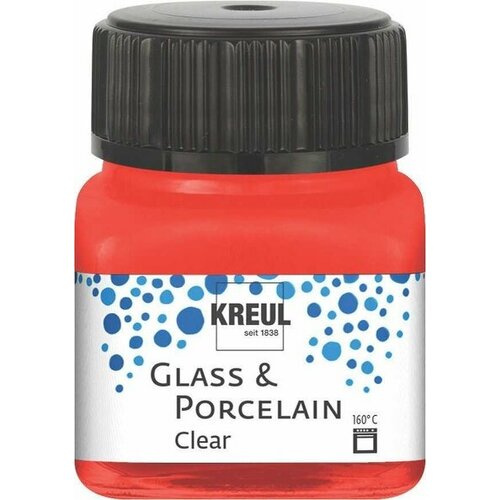 Краска по стеклу и фарфору /Вишнево-красный/ KREUL Clear на водн. основе, 20 мл