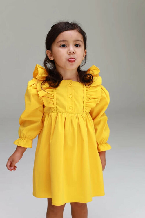 Платье EMELLA, размер 104, оранжевый, желтый