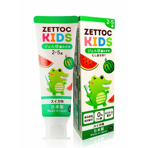 NIPPON ZETTOC Японская зубная паста детская без фтора ZETTOC KIDS 2-5 лет арбуз 70 гр 825₽