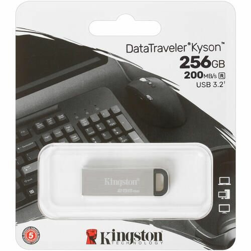 Флеш-накопитель Kingston DataTraveler Kyson 256GB USB 3.2 серый (DTKN/256GB) - фото №2