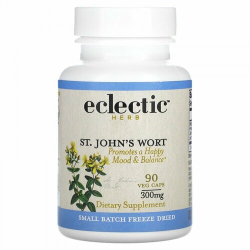 Eclectic Institute, Freeze Dried, St. John&#x27; s Wort, 300 mg, 90 Veg Caps