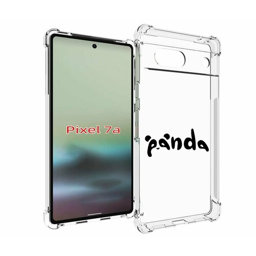 Чехол MyPads панда надпись для Google Pixel 7A задняя-панель-накладка-бампер