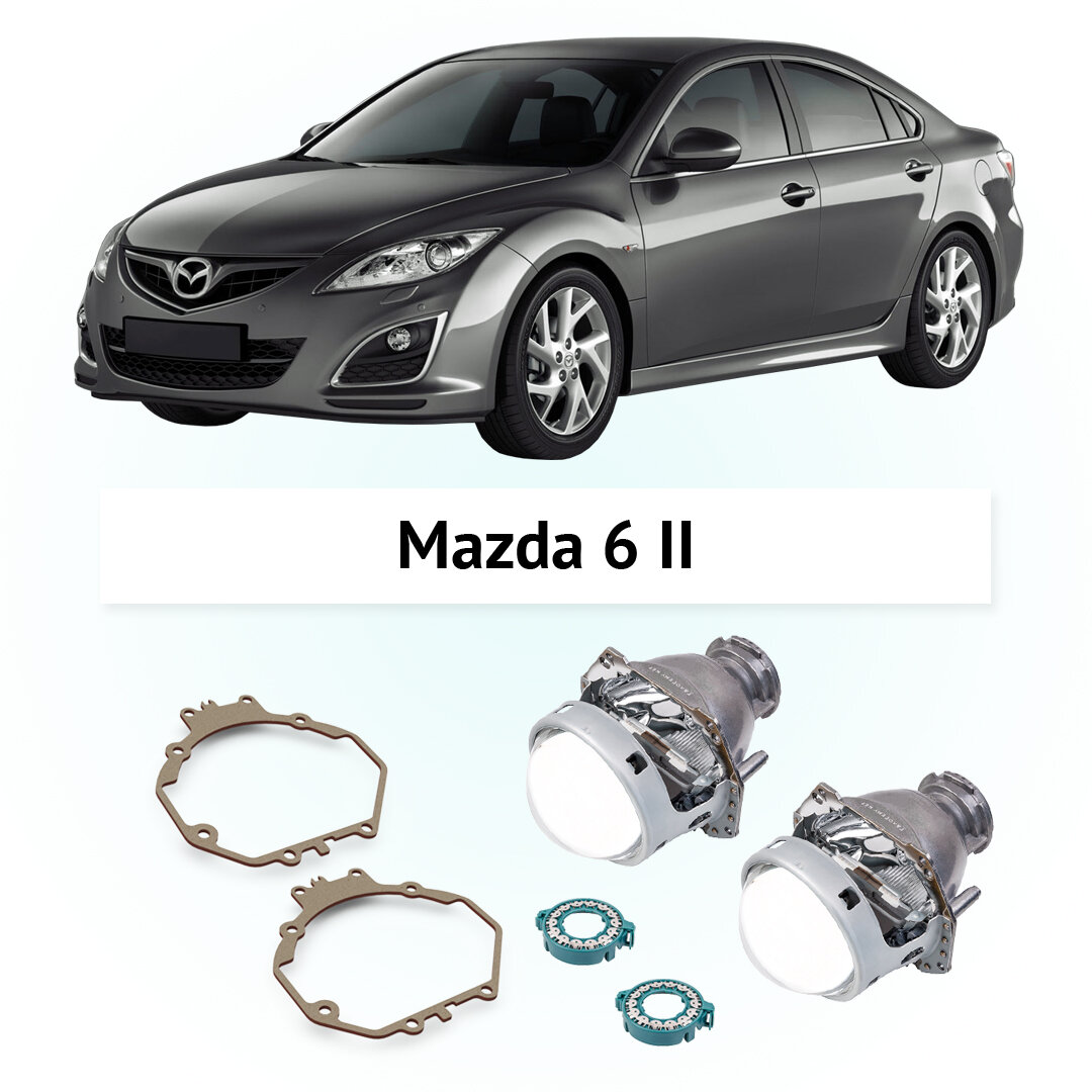 Линзы GNX Hella 3R Crystal для фар Mazda 6 GH 2011-2013 комплект биксеноновых линз 2 шт для автомобилей Мазда