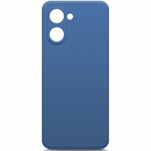 Силиконовый чехол Borasco для Realme C33, с микрофиброй, синий чехол накладка для xiaomi redmi 9t синий microfiber case borasco