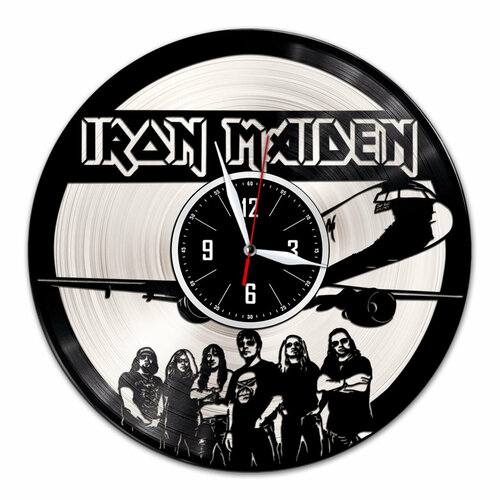 Iron Maiden - настенные часы из виниловой пластинки (с серебряной подложкой)