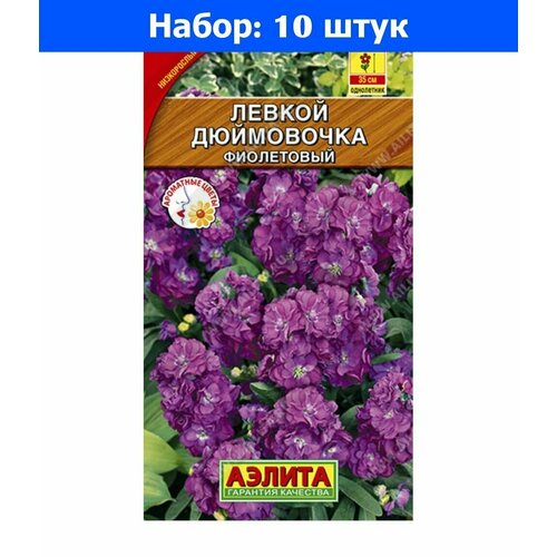 Левкой (маттиола) Дюймовочка Фиолетовый 0.1г Одн 35см (Аэлита) - 10 пачек семян