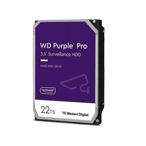Жесткий диск Western Digital Purple PRO 22TB 35 7200 RPM 512MB SATA-III All Frame AI для систем видеонаблюдения 64560₽