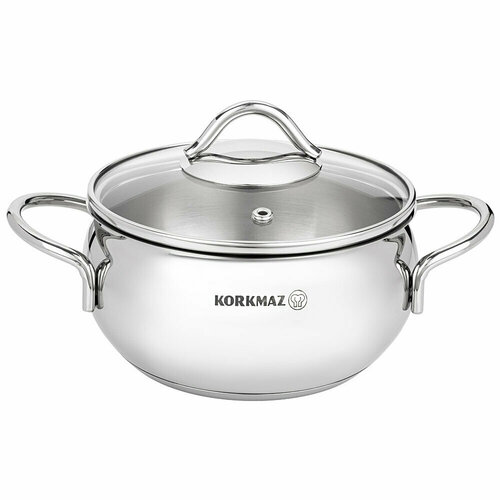 Кастрюля korkmaz со стекл. Крышкой 16х9см / 1,8л KSG-902-008