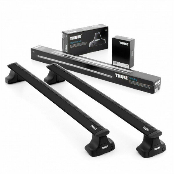 Багажник Thule WingBar EVO на крышу автомобиля Land Rover Range Rover Evoque 2011-2018 г. на гладкую крышу (черная крыловидная дуга)