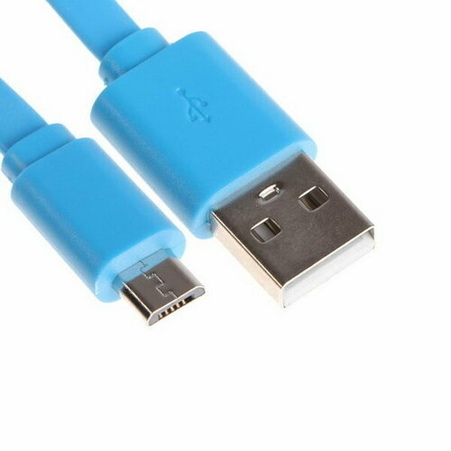 Кабель MC-01F, microUSB - USB, 2 А, 1 м, PVC оплетка, плоский, синий кабель mc 01f microusb usb 2 а 1 м pvc оплетка плоский синий