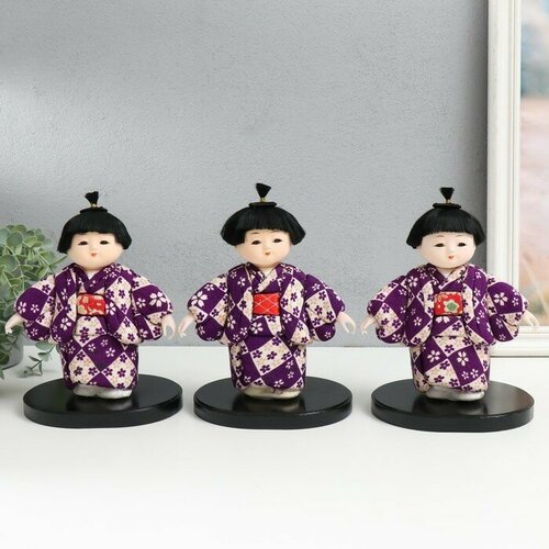 Кукла коллекционная Маленькая девочка в красочном кимоно микс 12,5х15х21 см