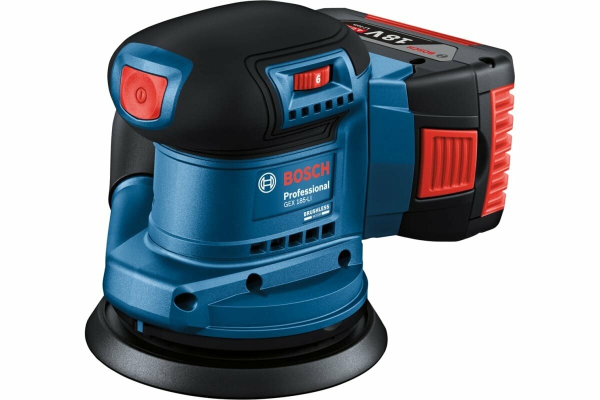 Аккумуляторная эксцентриковая шлифовальная машина Bosch GEX 185-LI, без АКБ и З/У, 06013A5020