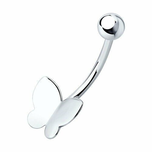 Пирсинг Diamant, серебро, 925 проба, родирование, средний вес 0.81 гр., серебро