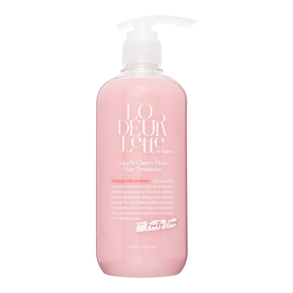 фото L'ODEURLETTE IN ENGLAND COLORFIT POWDERY BREEZE HAIR TREATMENT Парфюмированная маска для волос c ароматом бергамота и детской присыпки 500мл