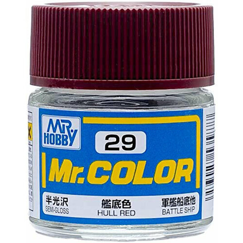 Mr.Color Краска эмалевая цвет Красный полуматовый (Корпуса военных кораблей), 10мл