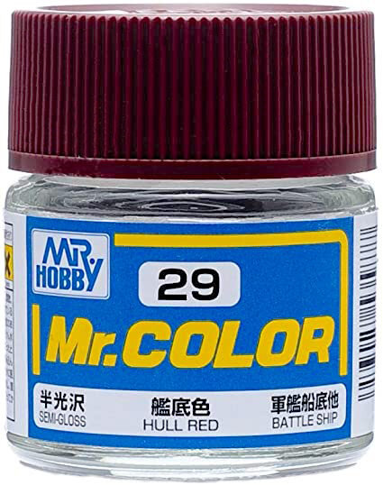 фото MR.HOBBY Mr.Color Hull Red, Красный полуматовый (Корпуса военных кораблей), Краска акриловая, 10мл