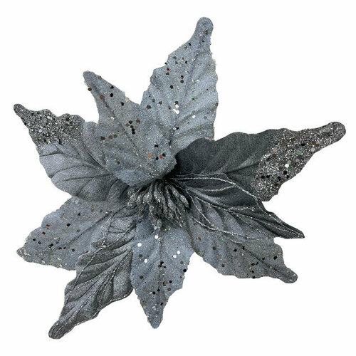 Растение искусственное MAXIJOY Пуансеттия 33см серебряный