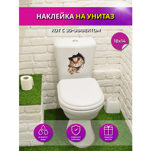 Интерьерная наклейка на поверхность стены, в туалет, ванную 