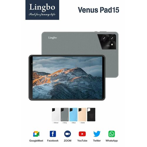 Планшет Lingbo Venus Pad 15 / Планшет для работы / Планшет для игр / Планшет с чехлом и стилусом / Серый