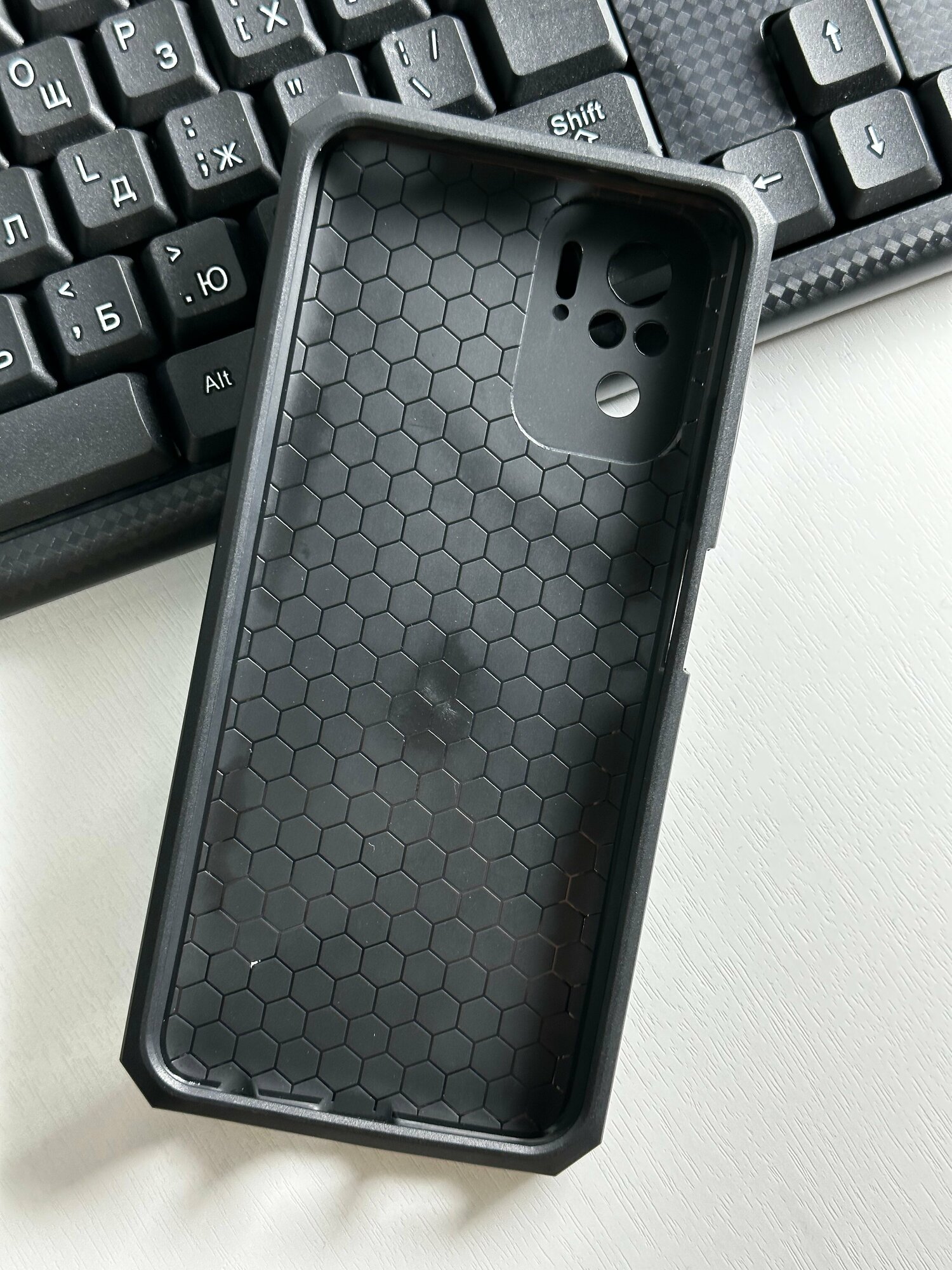 Чехол противоударный усиленный ударопрочный для Xiaomi Redmi Note 10 / Note 10s магнитный c кольцом держателем, черный — фото 6