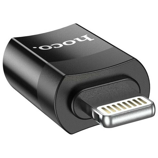 Переходник / адаптер Hoco UA17, Lightning (M) - USB Type-C (F), 2A, черный — фото 20