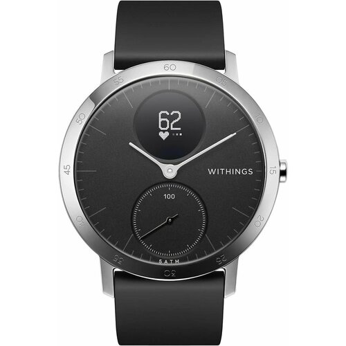Гибридные умные часы Withings Steel HR трекер активности с подключенным GPS монитор сердечного ритма монитор сна 40 мм черные 5200000₽
