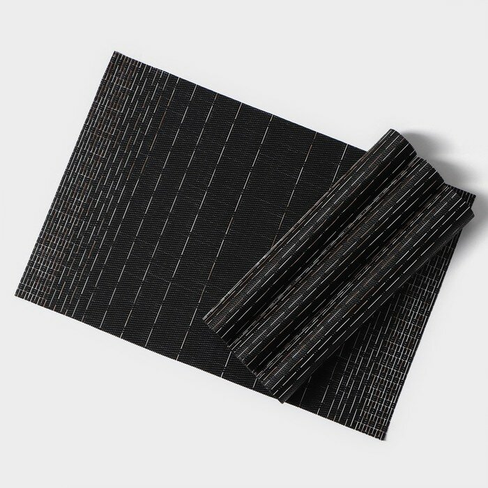 фото Набор салфеток сервировочных Доляна "Инь", 4 шт, 30х45 см, цвет черный