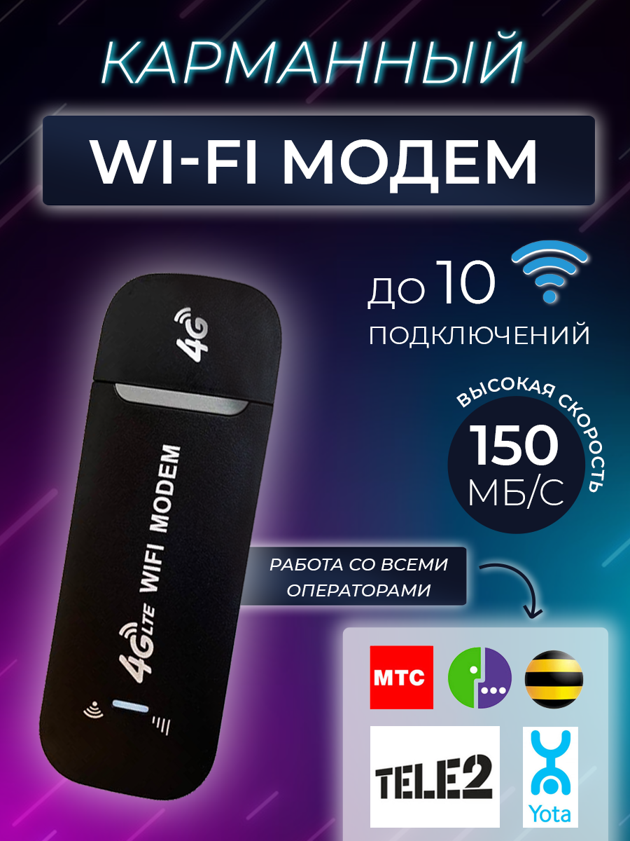Беспроводной модем 3G 4G LTE usb + WI-FI white роутер Любой оператор 4G Pro Series X точка доступа