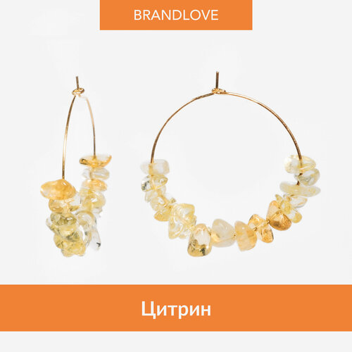 Серьги конго BL Jewelry Crumble, гранат, коралл, амазонит, лабрадорит, нефрит, янтарь, яшма, цитрин, тигровый глаз, горный хрусталь, кварц, лазурит, говлит, авантюрин, перламутр, желтый