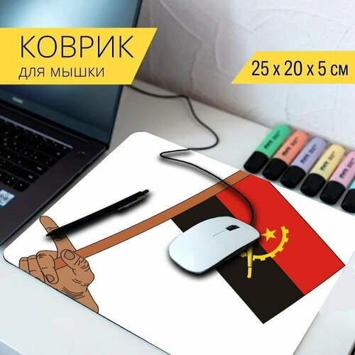 Коврик для мыши с принтом Флаг, ангола, флаг анголы 25x20см. коврик для мыши с принтом орел ангола флаг 25x20см