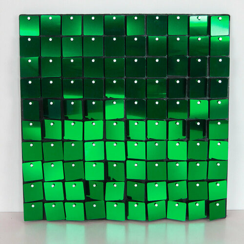 Декоративная панель Пайетки, 30*30 см, Зеленый, Металлик, 1 шт.