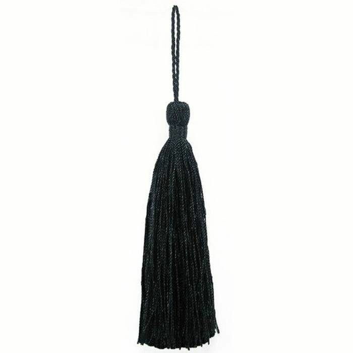 Кисть декоративная для текстиля на шнуре длина 120 мм черная 1 упаковка