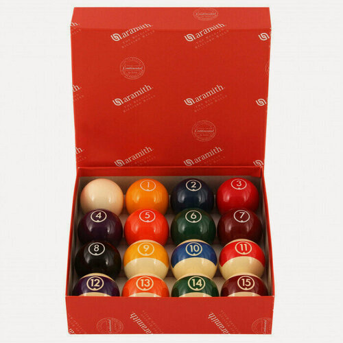 Изображение товара Набор шаров для бильярда Aramith "Continental", фенолформальдегидная смола, 57,2мм