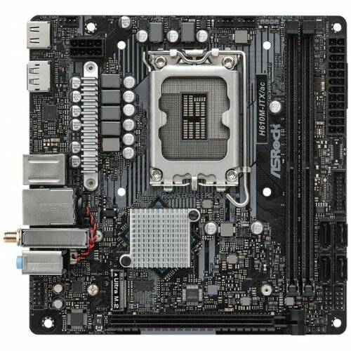 Материнская плата Asrock H610M-ITXAC Soc-1700 Intel H610 2xDDR4 mini-ITX AC97 8ch71 GbLAN RAIDVGAHDMIDP 1545300₽