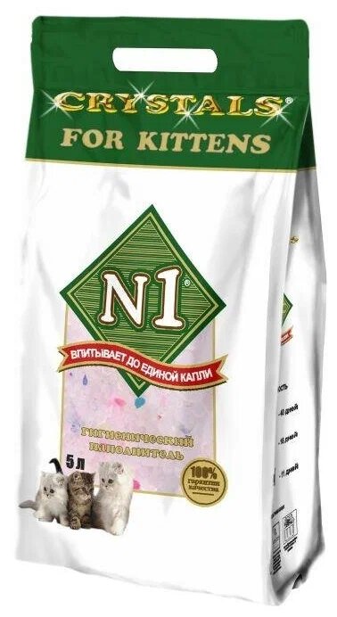 Впитывающий наполнитель N1 Crystals For Kittens, 5л, 1 шт.