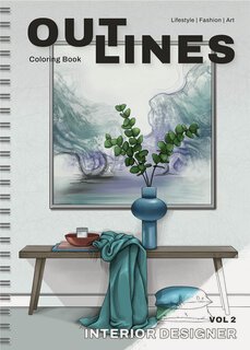 Изображение товара Раскраска скетчбук OUTLINES Interior Designer Vol. 2 Дизайн интерьера 2 (244ID2)