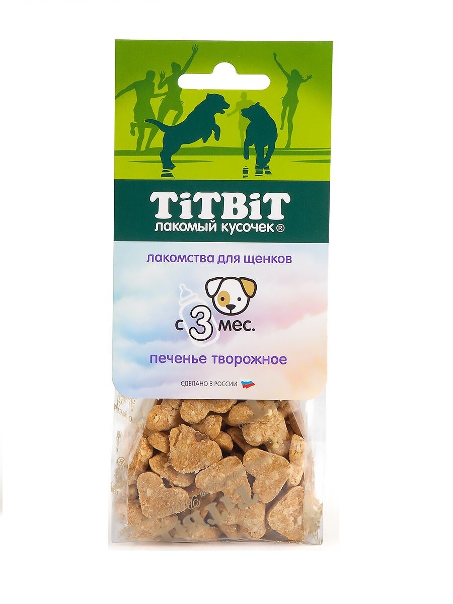 Лакомство TiTBiT Лакомый кусочек Печенье творожное для щенков (70 г)