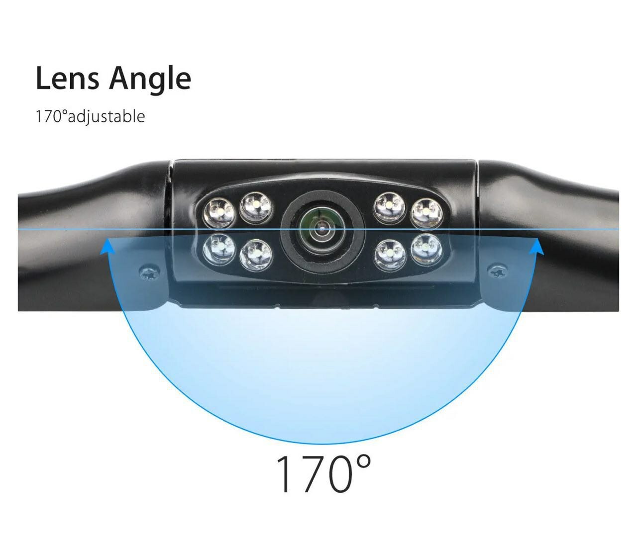 Автомобильная камера заднего вида "Bileeko" водонепроницаемая, широкоугольная 170°, 8-ИК ночного видения под квадратный номер