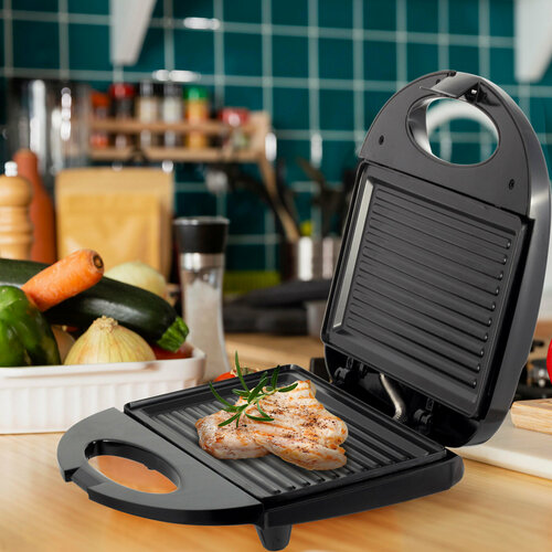 Гриль электрический 800 Вт Kamille KM 6715 с антипригарным покрытием черный 192000₽