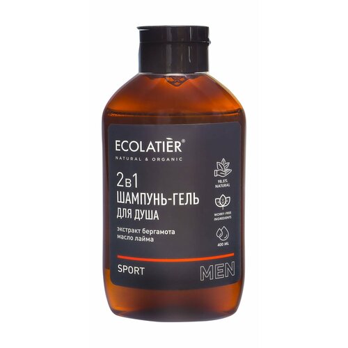 ECOLATIER Шампунь и гель для душа 2 в 1 Sport муж, 400 мл шампунь и гель для душа ecolatier 2 в 1 sport 400 мл