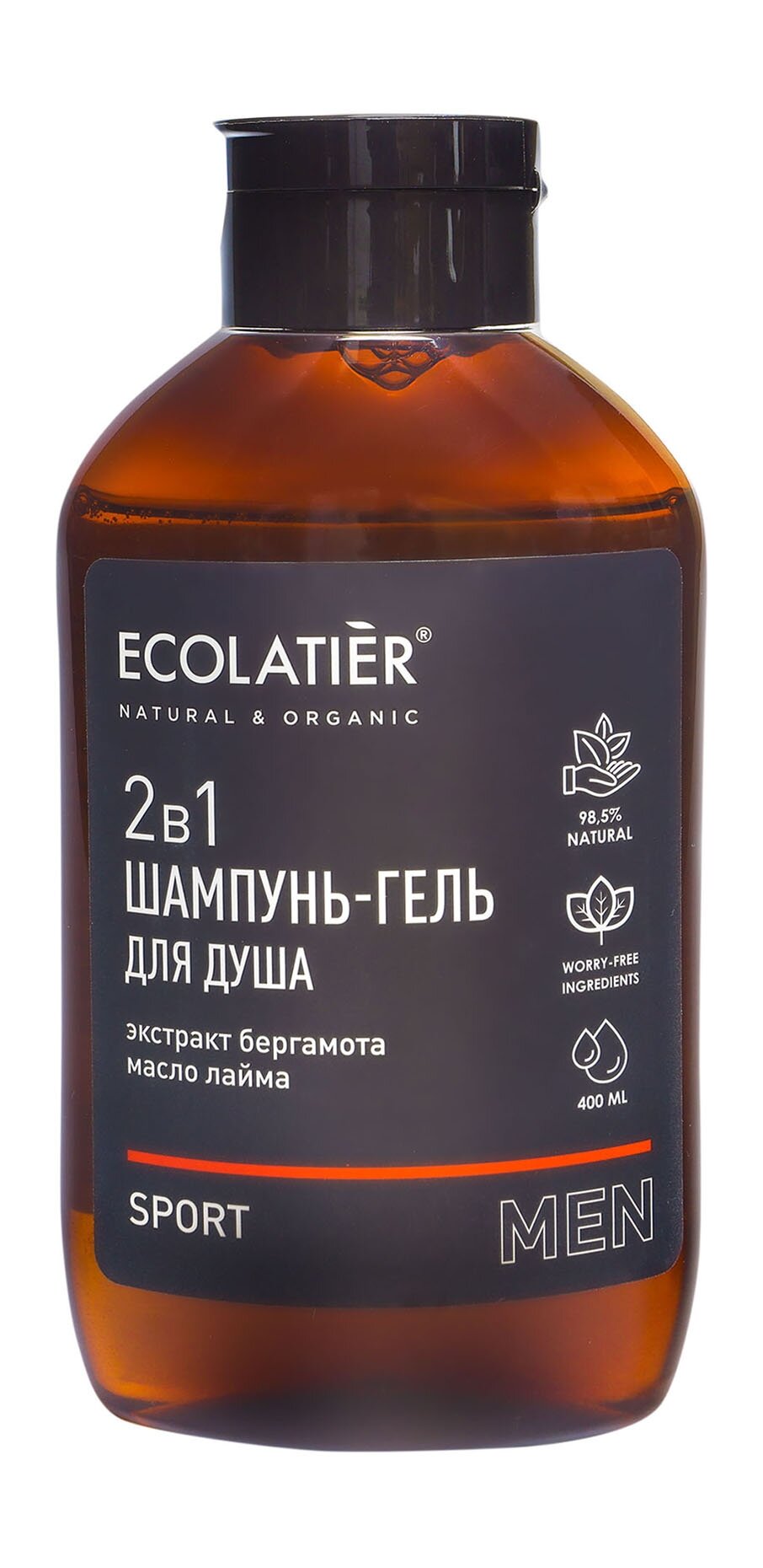 ECOLATIER Шампунь и гель для душа 2 в 1 Sport муж, 400 мл