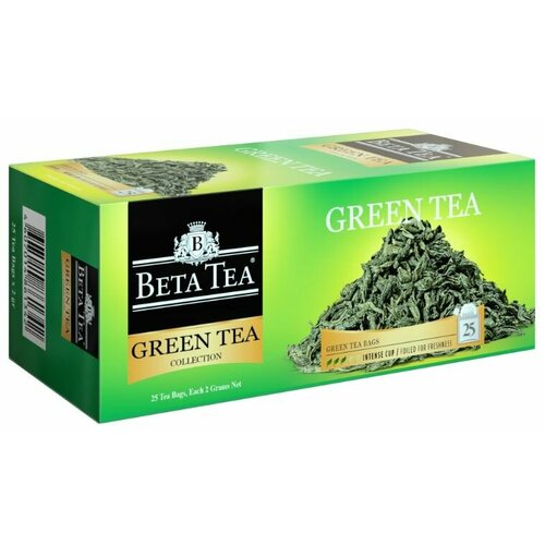 Beta Tea Чай зеленый байховый Green Tea, 25 пакетиков, 50 г