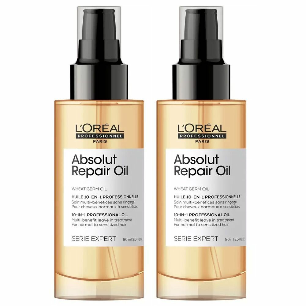 L'oreal Professionnel Набор: Масло 10 в 1 Absolut Repair Gold для восстановления поврежденных волос, 90 мл х 2 шт