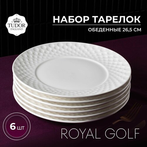 Набор обеденных тарелок 26,5 см Tudor England Royal Golf 6шт
