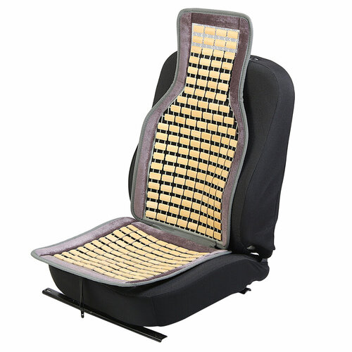 Накидка на сиденье массажная бамбуковая плоские пластины серая VALGO