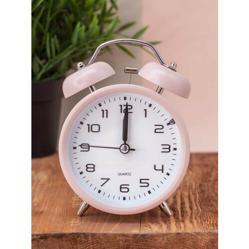Часы настольные с будильником Classic model pink розовый