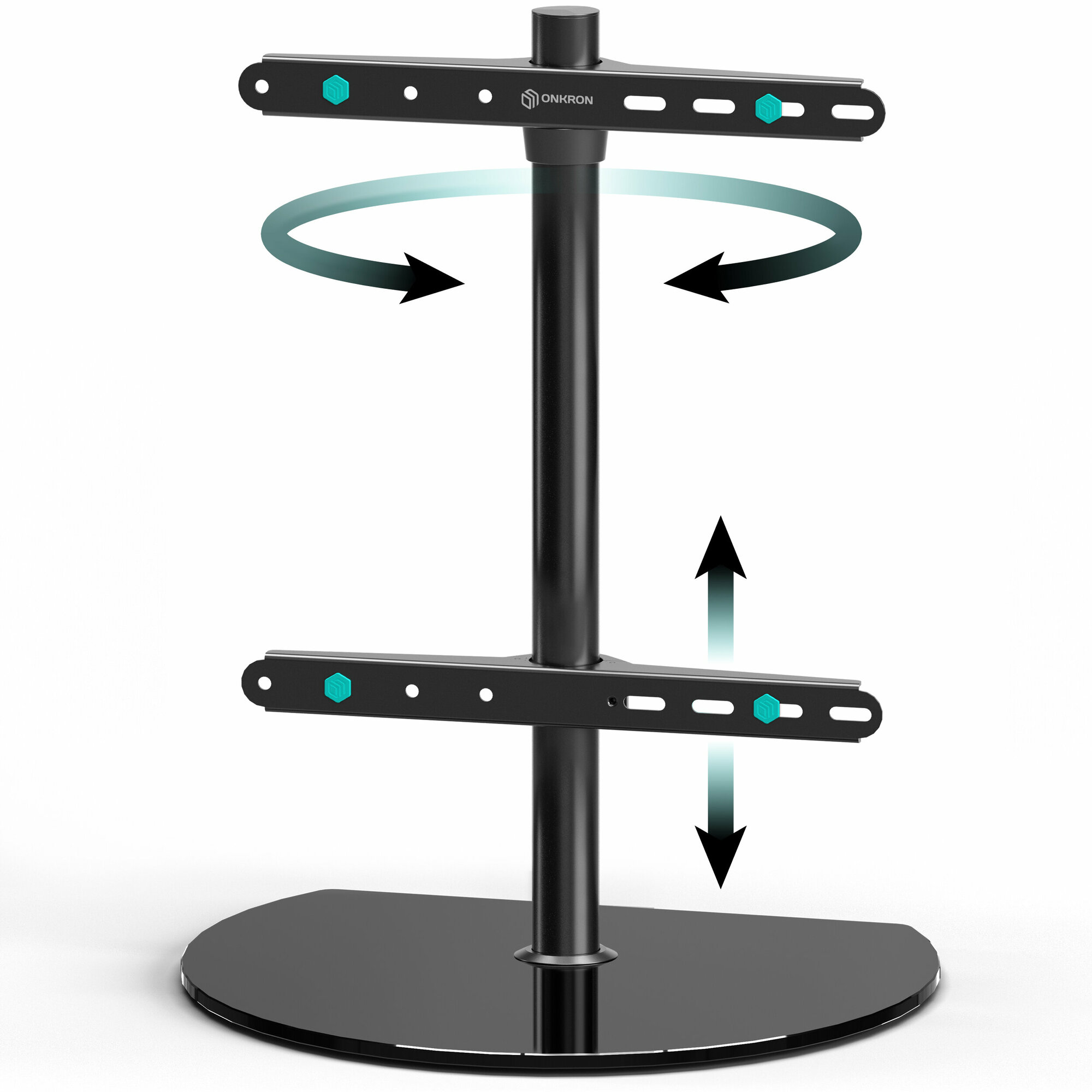 Стойка ONKRON PT2 для телевизора 32"-65" настольная до 35 кг поворот 360° черная