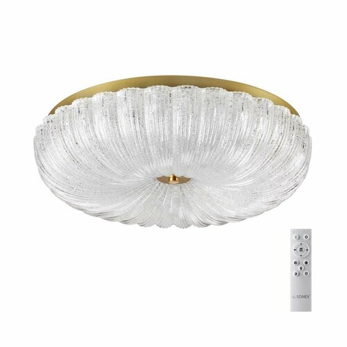 Потолочный светодиодный светильник Sonex Piko Tesoro 7719/60L, цвет Золотой, прозрачный/Золото, материал Металл/Стекло