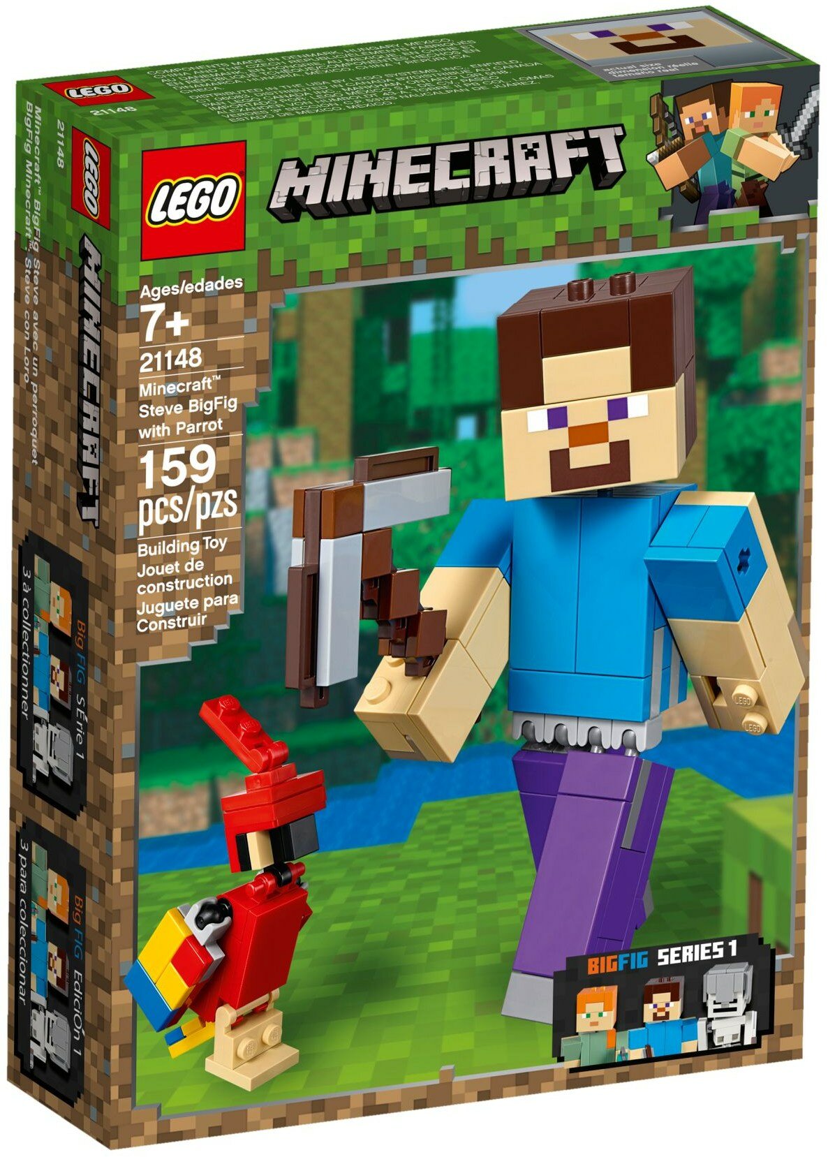 Конструктор LEGO Minecraft 21148 Стив с попугаем, 159 дет.