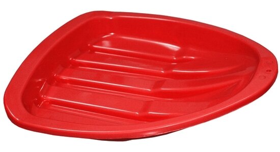 фото Санки, ледянки 40 х 50 см пластиковые, зимние, треугольные, с отверстием для веревки, желтые